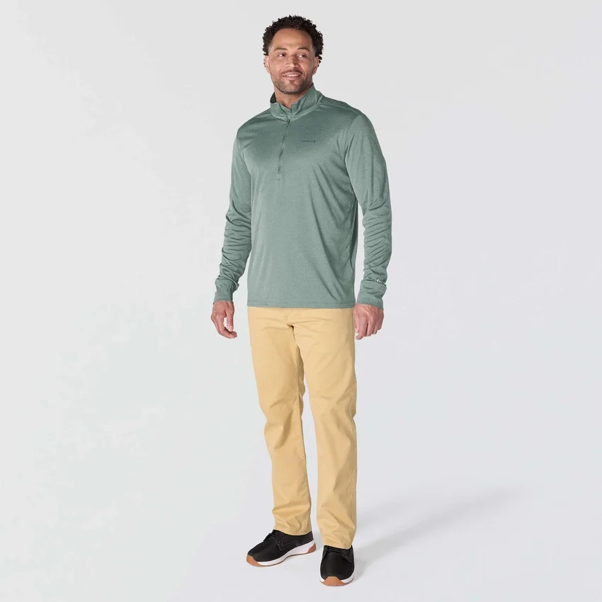 Jersey de media cremallera para hombre Force Sun Defender con protección UPF 50+ y tecnología de absorción de la humedad - Camisas de protección solar