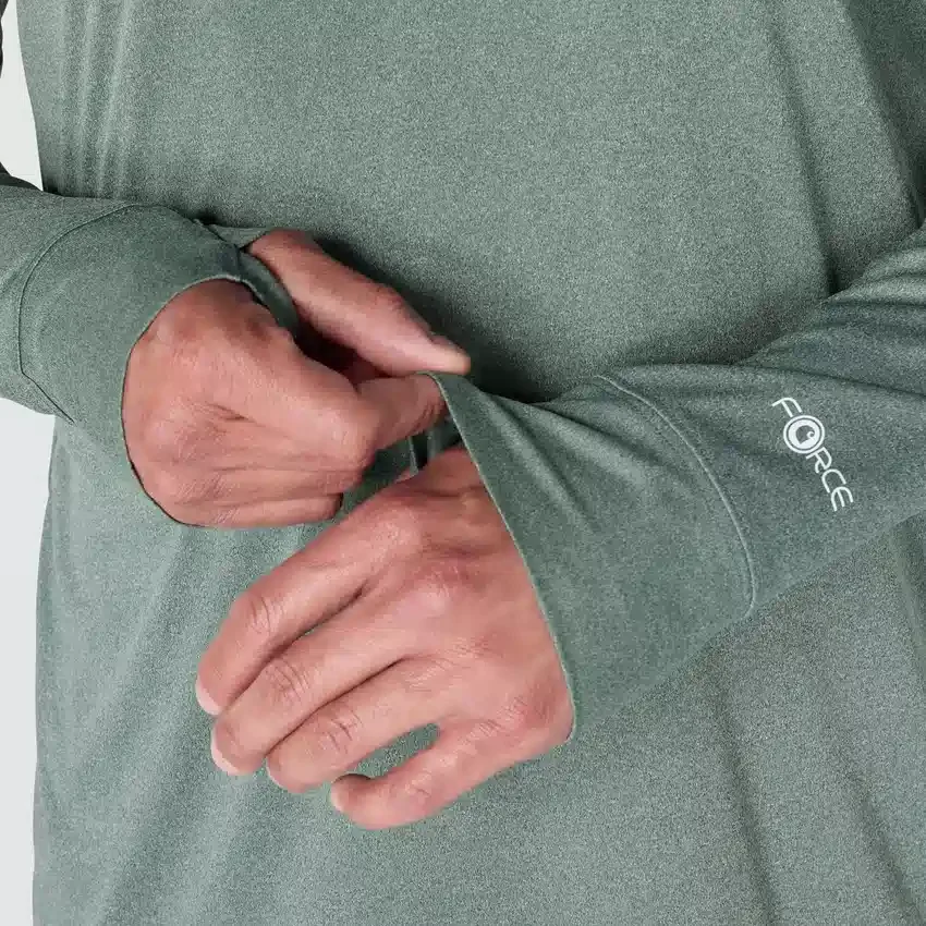 Jersey de media cremallera para hombre Force Sun Defender con protección UPF 50+ y tecnología de absorción de la humedad - Camisas de protección solar