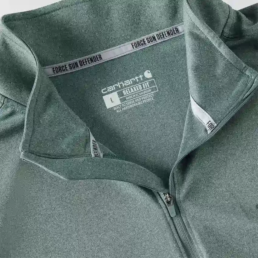 Jersey de media cremallera para hombre Force Sun Defender con protección UPF 50+ y tecnología de absorción de la humedad - Camisas de protección solar
