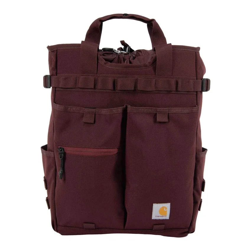 Mochila tipo tote convertible de nailon con cierre de cordón, 28 L
