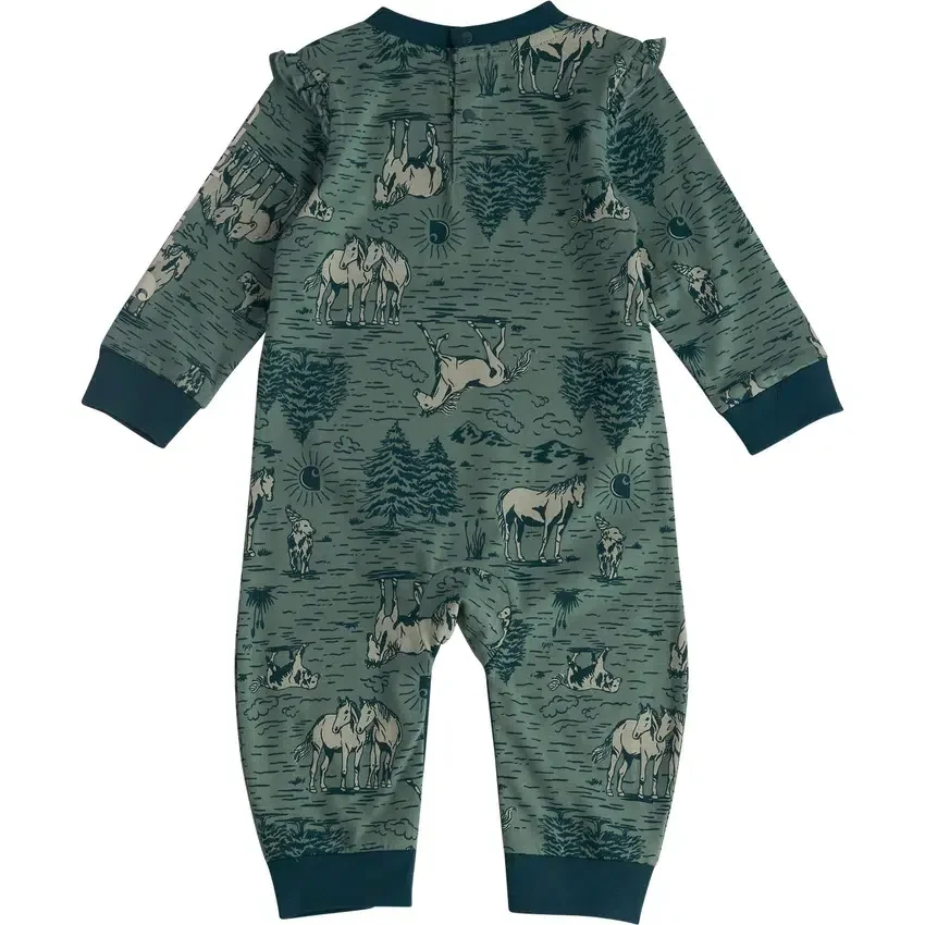 Mono con manguitos estampados de larga duración para niñas (bebé)