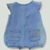 Mono de denim con cuello Henley y manguitos cortos para niñas (bebé)