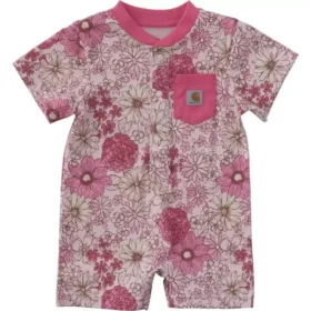 Mono Henley con manguitos florales de corta longitud y bolsillo para niña (bebé)