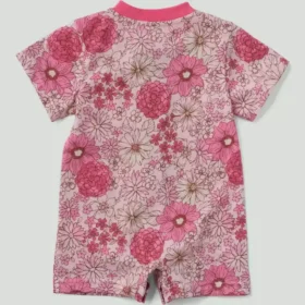 Mono Henley con manguitos florales de corta longitud y bolsillo para niña (bebé)