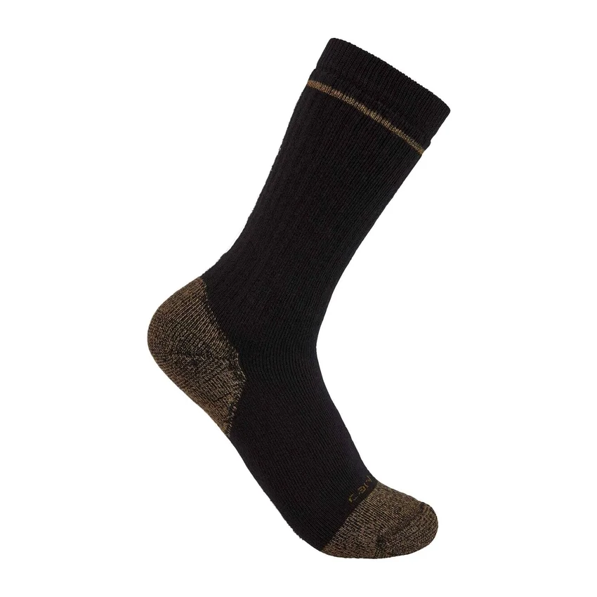 Pack de 2 pares de calcetines de algodón de peso medio para botas con puntera de acero