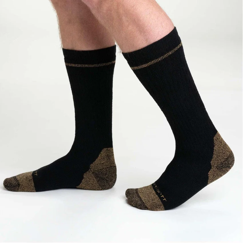 Pack de 2 pares de calcetines de algodón de peso medio para botas con puntera de acero