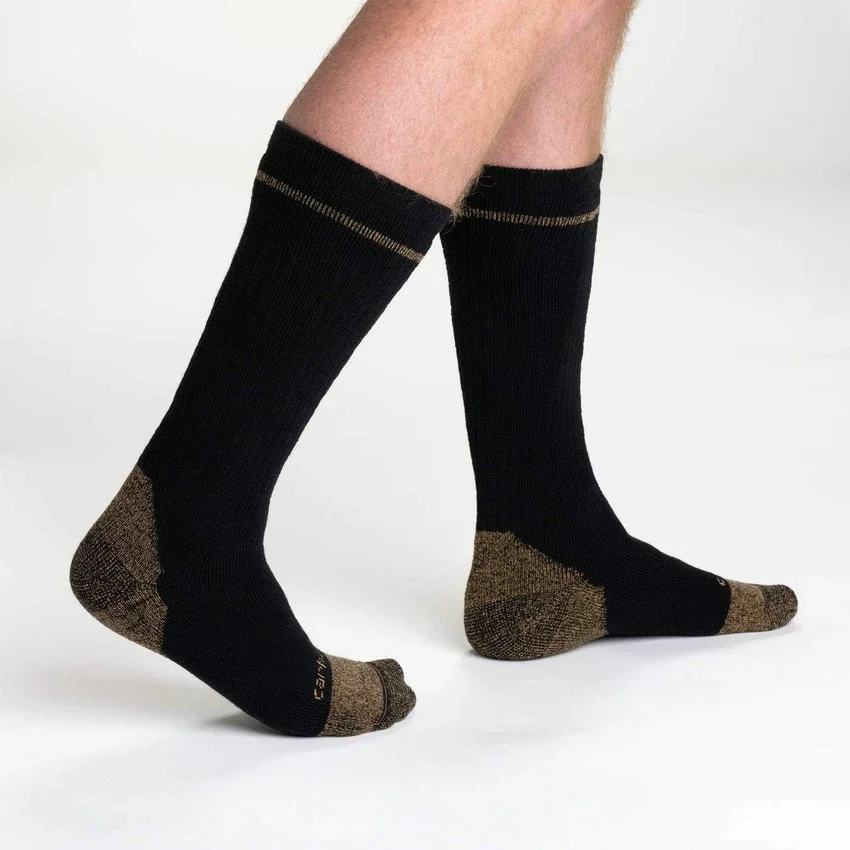 Pack de 2 pares de calcetines de algodón de peso medio para botas con puntera de acero