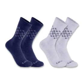 Pack de 2 pares de calcetines de caña media para mujer de mezcla de lana sintética con diseño Fair Isle