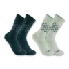 Pack de 2 pares de calcetines de caña media para mujer de mezcla de lana sintética con diseño Fair Isle