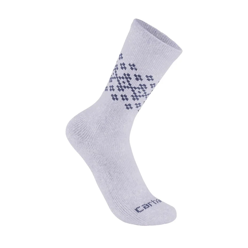 Pack de 2 pares de calcetines de caña media para mujer de mezcla de lana sintética con diseño Fair Isle