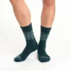 Pack de 2 pares de calcetines de caña media para mujer de mezcla de lana sintética con diseño Fair Isle
