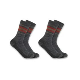 Pack de 2 pares de calcetines de caña media para mujer de mezcla de lana sintética de gran grosor