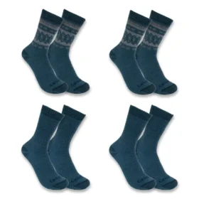 Pack de 4 pares de calcetines de caña media para mujer, de mezcla de lana sintética de gran grosor