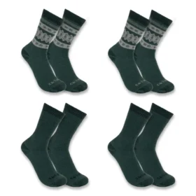Pack de 4 pares de calcetines de caña media para mujer, de mezcla de lana sintética de gran grosor