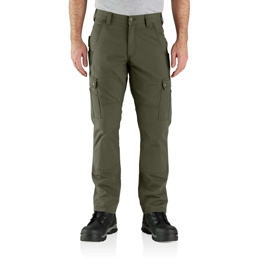 Pantalones cargo rectos de corte holgado con doble refuerzo en las rodillas y tejido ripstop - Pantalones de trabajo