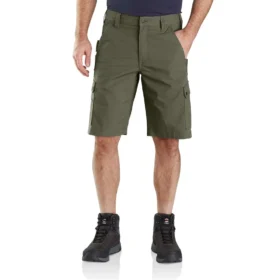 Pantalones cortos cargo de corte holgado de 11" con tejido ripstop - Pantalones cortos de trabajo