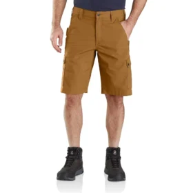 Pantalones cortos cargo de corte holgado de 11" con tejido ripstop - Pantalones cortos de trabajo