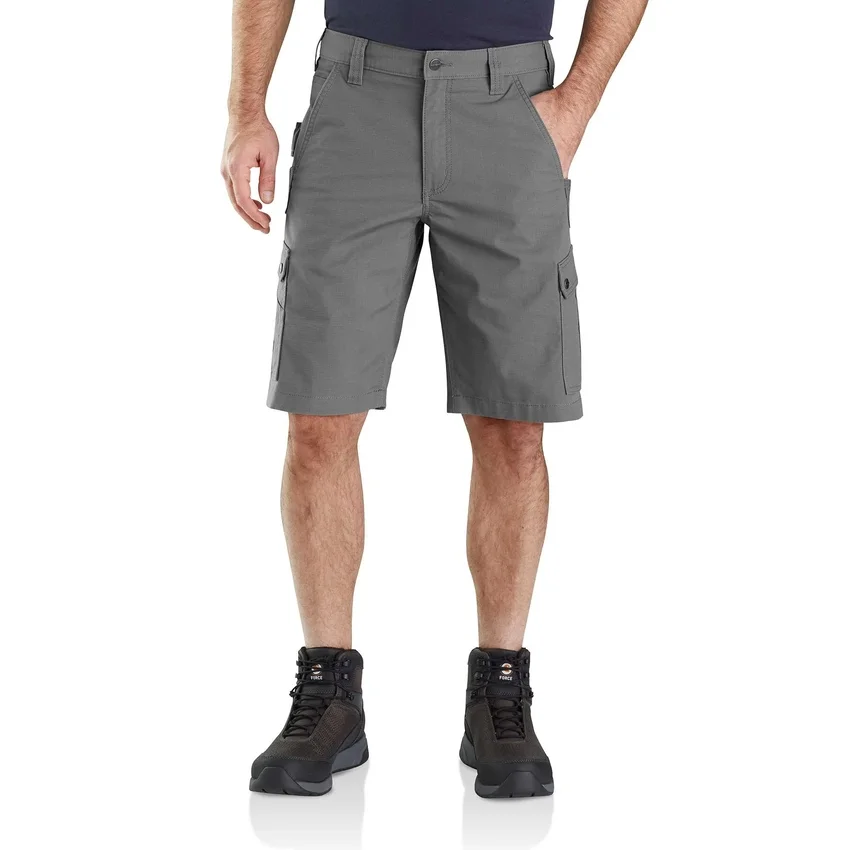 Pantalones cortos cargo de corte holgado de 11" con tejido ripstop - Pantalones cortos de trabajo