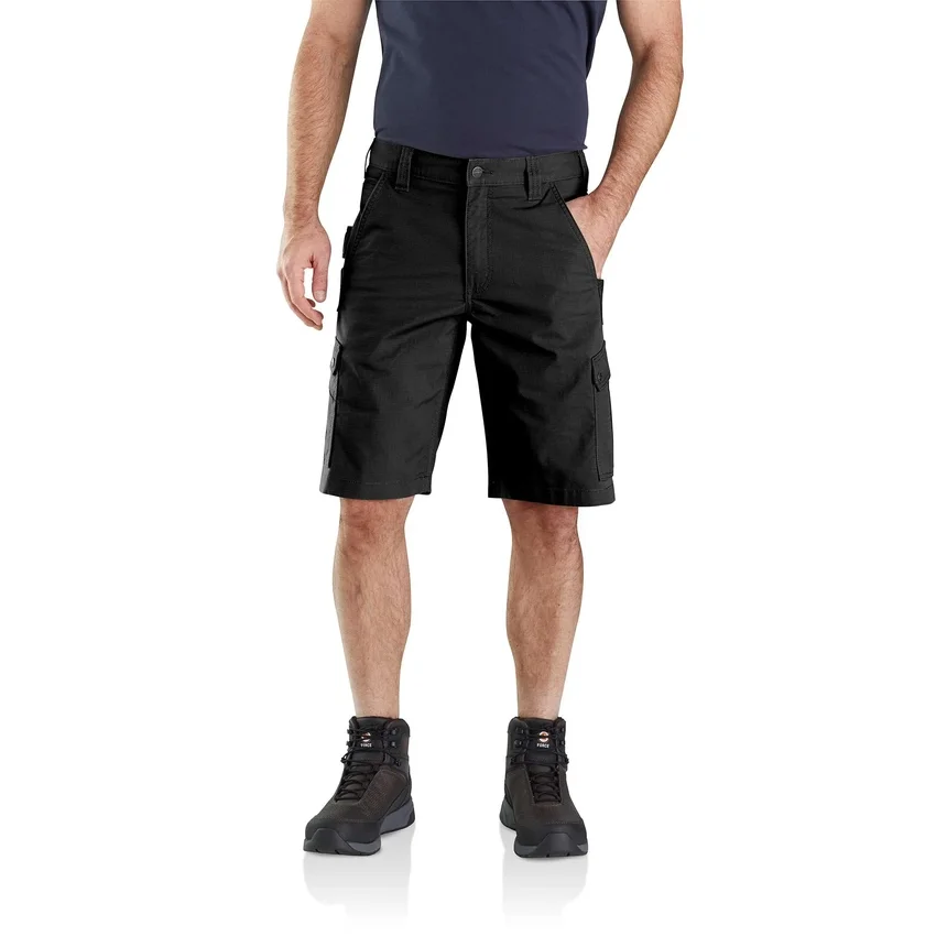 Pantalones cortos cargo de corte holgado de 11" con tejido ripstop - Pantalones cortos de trabajo