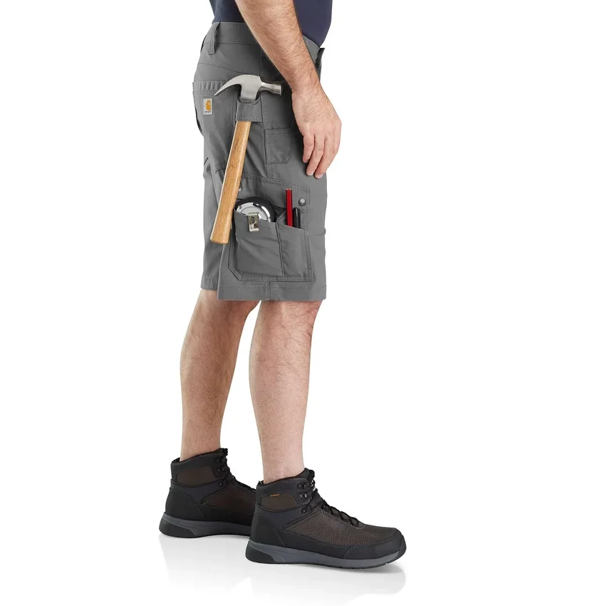 Pantalones cortos cargo de corte holgado de 11" con tejido ripstop - Pantalones cortos de trabajo