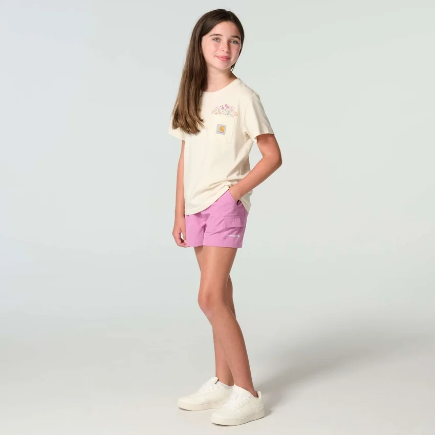 Pantalones cortos de camuflaje tejidos Rugged Flex® con cintura elástica para niña (niños/jóvenes)