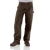 Pantalones de carpintero carhartt B136 para hombre, de corte recto holgado, en lona lavada y con doble refuerzo en las rodillas