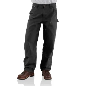 Pantalones de carpintero carhartt B136 para hombre, de corte recto holgado, en lona lavada y con doble refuerzo en las rodillas