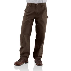 Pantalones de carpintero carhartt B136 para hombre, de corte recto holgado, en lona lavada y con doble refuerzo en las rodillas