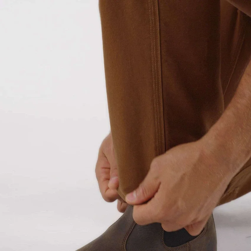 Pantalones de carpintero de la serie Crafted para hombre, de corte holgado y pierna recta, en tela de lona, con doble refuerzo en las rodillas