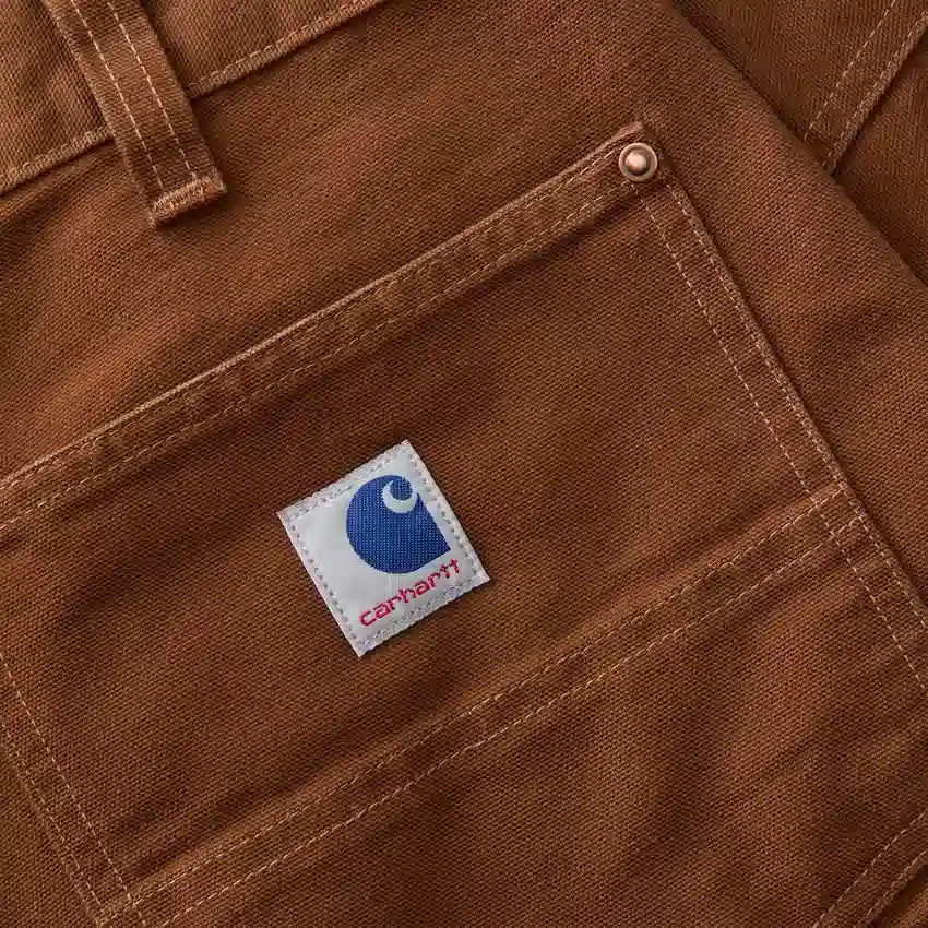 Pantalones de carpintero de la serie Crafted para hombre, de corte holgado y pierna recta, en tela de lona, con doble refuerzo en las rodillas