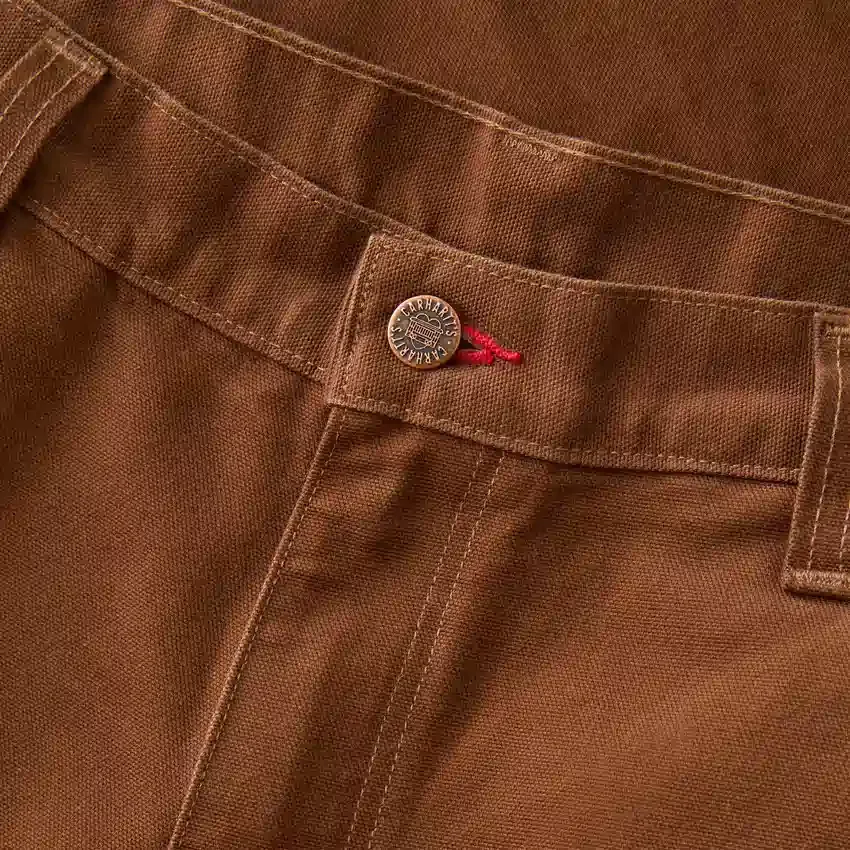 Pantalones de carpintero de la serie Crafted para hombre, de corte holgado y pierna recta, en tela de lona, con doble refuerzo en las rodillas