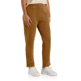 Pantalones de chándal de felpa francesa de peso medio y corte holgado rediseñados para mujer