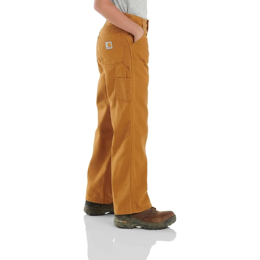 Pantalones de lona con peto para niño, forrados de franela (niños/jóvenes)