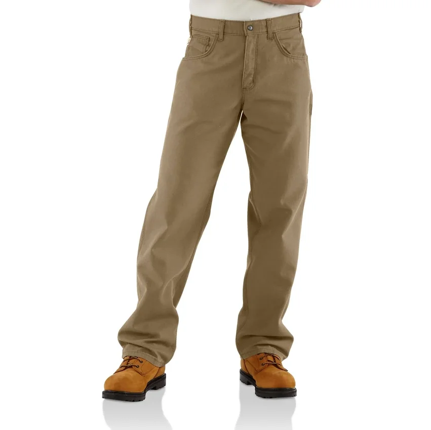 Pantalones de lona para hombre Fr de corte holgado y pierna recta - Pantalones ignífugos