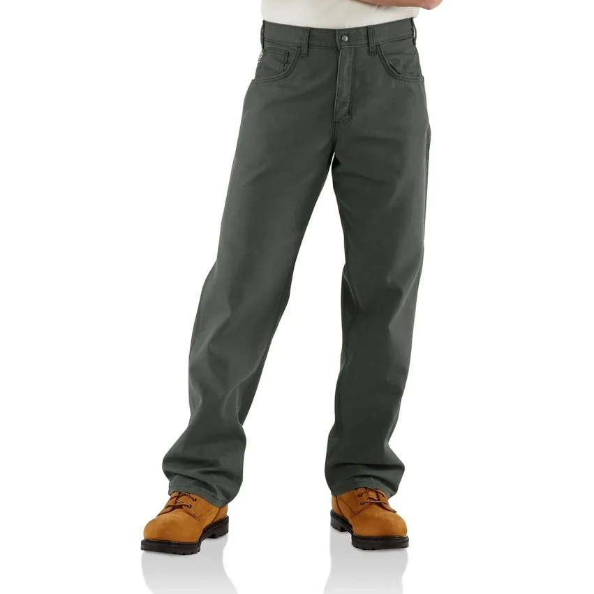Pantalones de lona para hombre Fr de corte holgado y pierna recta - Pantalones ignífugos