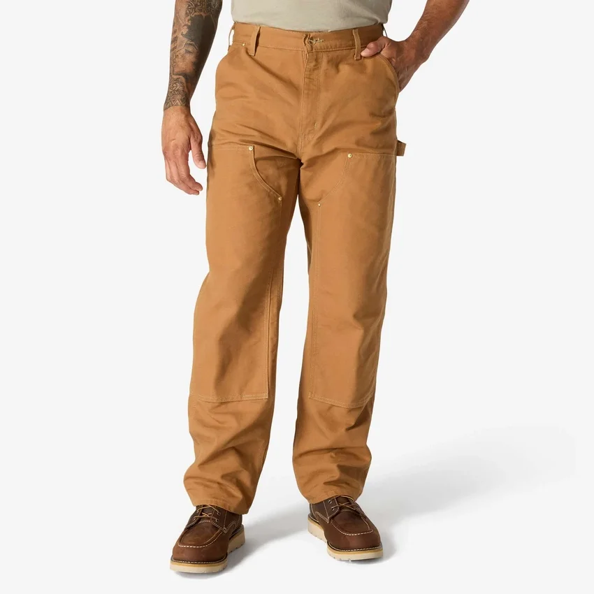 Pantalones de trabajo carhartt B01 para hombre, de corte holgado, en lona Firm Duck, con doble refuerzo en las rodillas