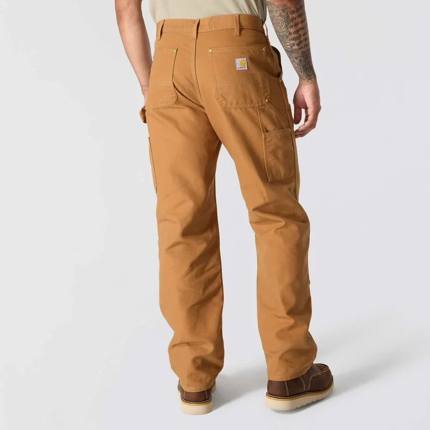 Pantalones de trabajo carhartt B01 para hombre, de corte holgado, en lona Firm Duck, con doble refuerzo en las rodillas