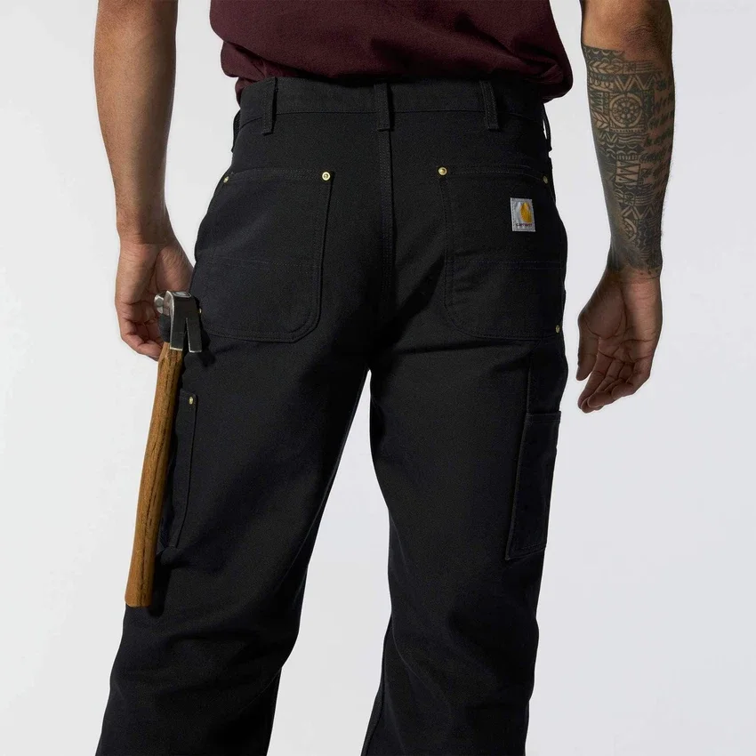 Pantalones de trabajo carhartt B01 para hombre, de corte holgado, en lona Firm Duck, con doble refuerzo en las rodillas