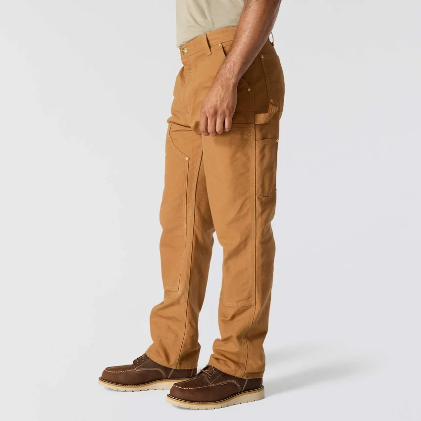 Pantalones de trabajo carhartt B01 para hombre, de corte holgado, en lona Firm Duck, con doble refuerzo en las rodillas
