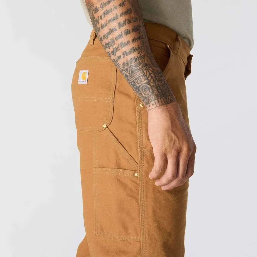 Pantalones de trabajo carhartt B01 para hombre, de corte holgado, en lona Firm Duck, con doble refuerzo en las rodillas