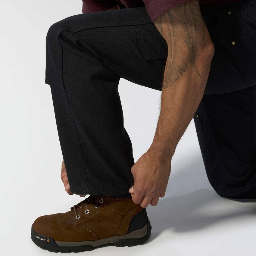 Pantalones de trabajo carhartt B01 para hombre, de corte holgado, en lona Firm Duck, con doble refuerzo en las rodillas