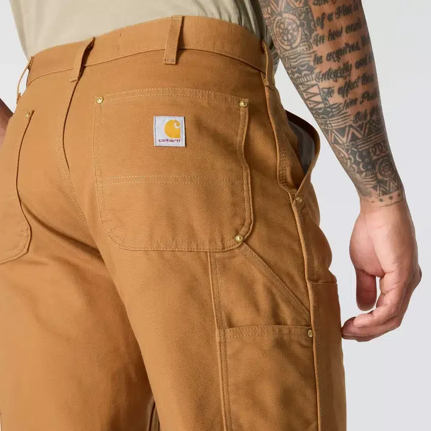 Pantalones de trabajo carhartt B01 para hombre, de corte holgado, en lona Firm Duck, con doble refuerzo en las rodillas