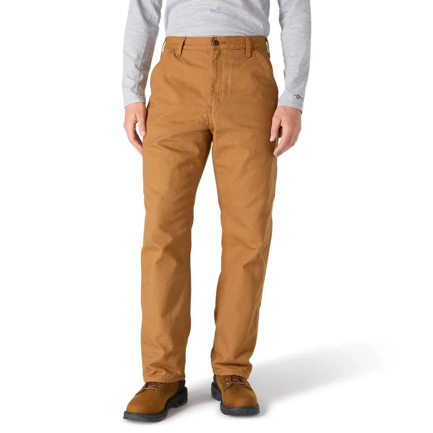 Pantalones de trabajo carhartt B111 para hombre, de corte recto holgado, en tela de lona lavada y con forro