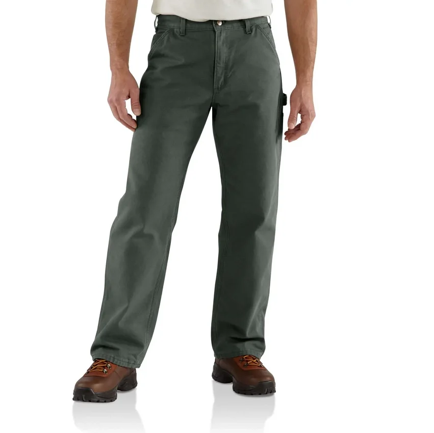 Pantalones de trabajo carhartt B111 para hombre, de corte recto holgado, en tela de lona lavada y con forro