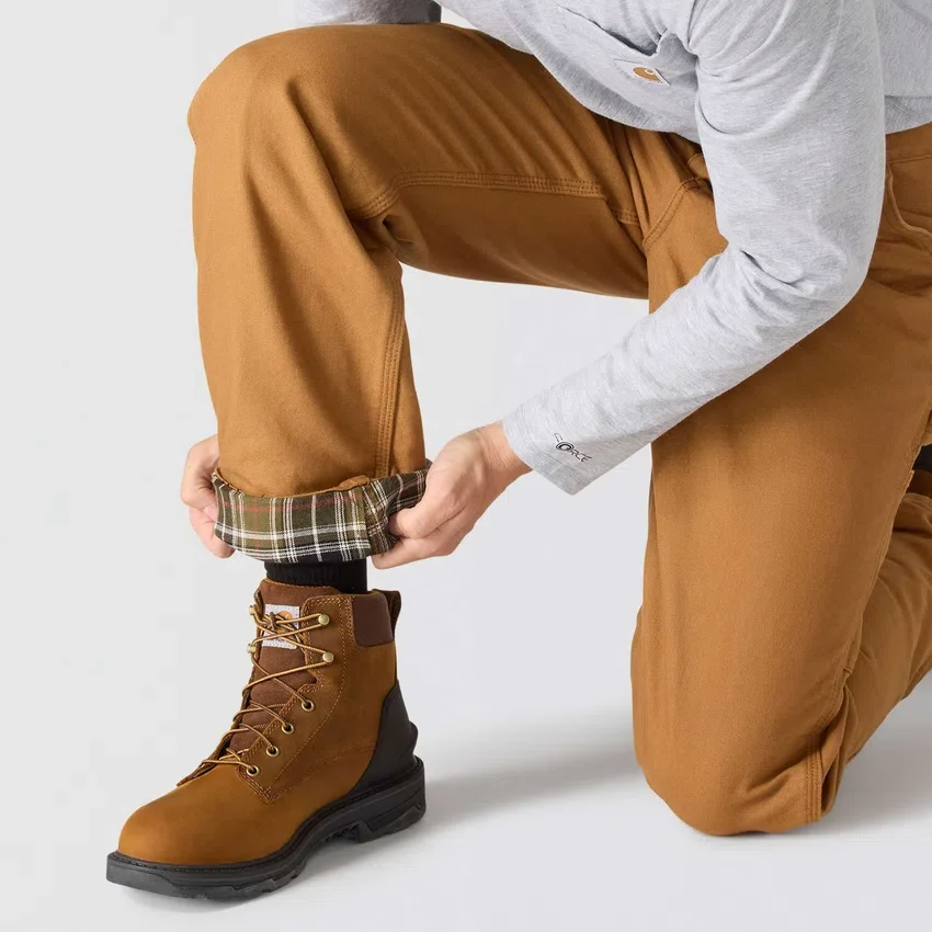Pantalones de trabajo carhartt B111 para hombre, de corte recto holgado, en tela de lona lavada y con forro