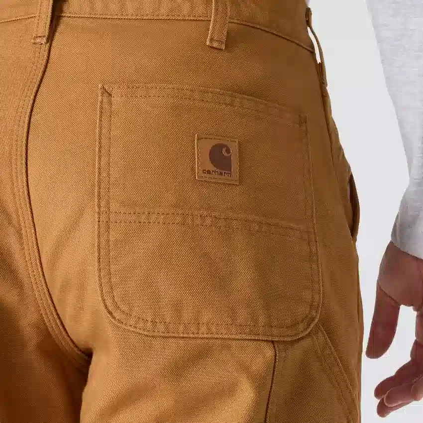 Pantalones de trabajo carhartt B111 para hombre, de corte recto holgado, en tela de lona lavada y con forro
