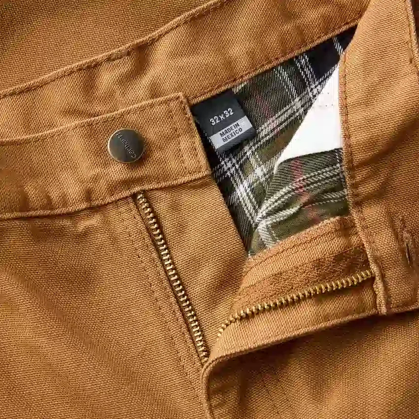 Pantalones de trabajo carhartt B111 para hombre, de corte recto holgado, en tela de lona lavada y con forro