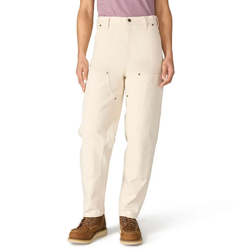 Pantalones de trabajo de lona con doble refuerzo en las rodillas y corte vintage para mujer