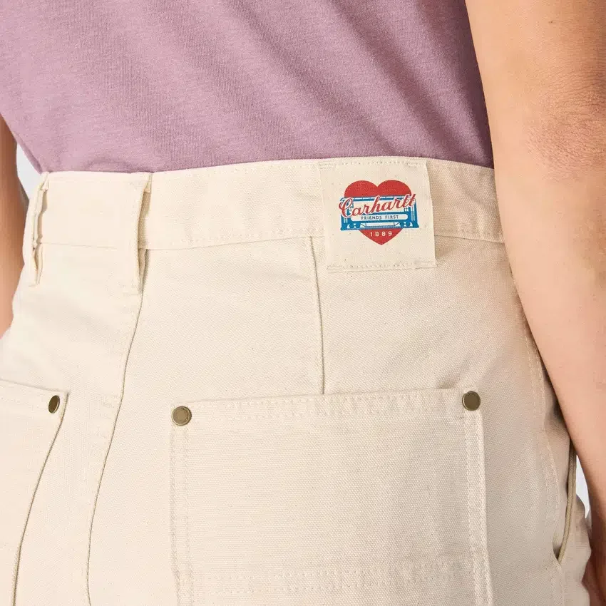 Pantalones de trabajo de lona con doble refuerzo en las rodillas y corte vintage para mujer