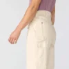 Pantalones de trabajo de lona con doble refuerzo en las rodillas y corte vintage para mujer